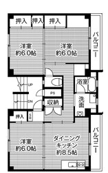 ビレッジハウス美園Ⅱ4号棟 (304号室)の物件間取画像